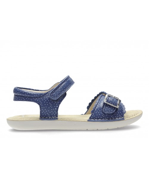 CLARKS - IVY BLOSSOM INF BLUE LEATHER